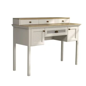 Populärt val Virena Sminkbord 132 cm Crème, ek, grå - Möbler