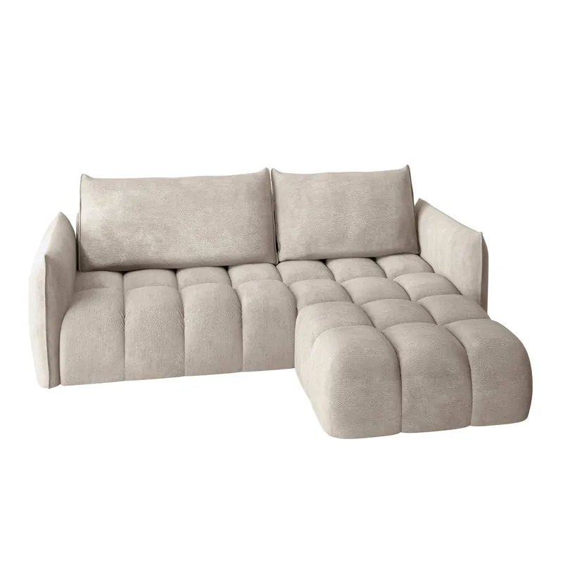 Aldvian 3-sits Bäddsoffa med divan beige - Möbler Lägg i varukorgen