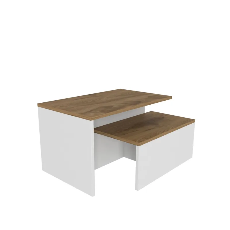 Vumira Satsbord 2 delar 72 cm Ek och vit - Möbler Premium