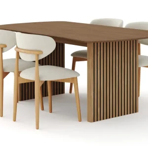 Endast denna vecka Bark Richeto Matgrupp 180 cm Ek med 4 Molly Matstolar Ek/Beige - Möbler