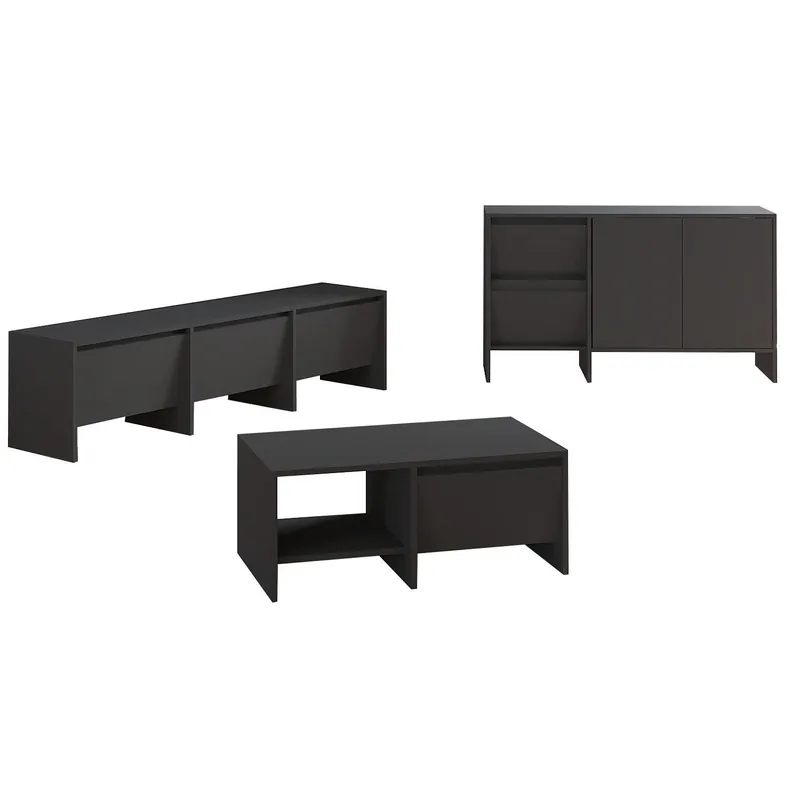 Billig Crala Vardagsrumsmöbelset 160x40x35 cm Antracit - Förvaring