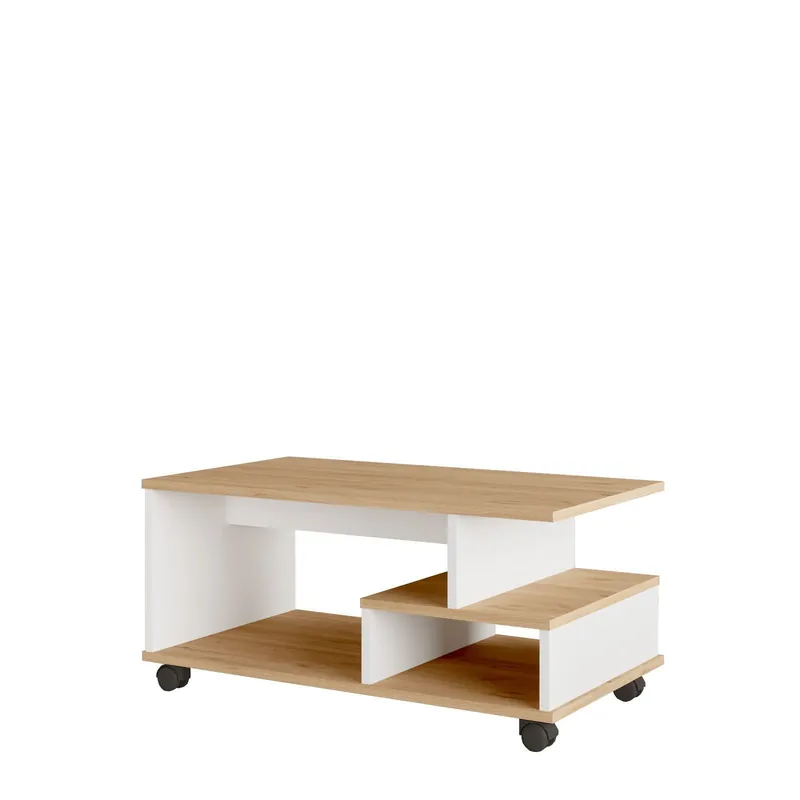 Solven Soffbord 90x42,5x51 cm Ek och vitt - Möbler Endast idag