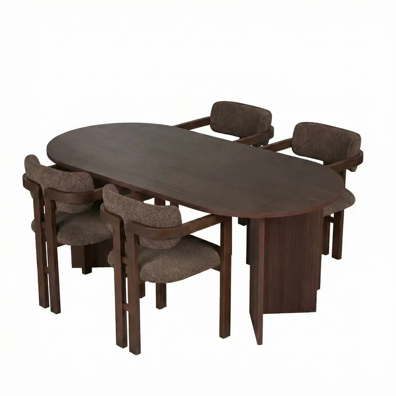 Vintar Matbord- och stolset 180x75x90 cm 5 delar Milano Valnöt, Mörk valnöt, Brun - Möbler Säker betalning
