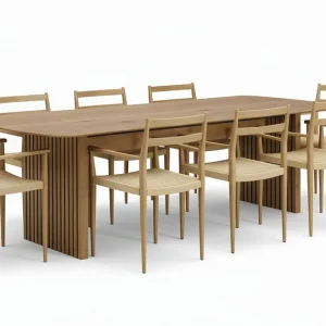 Begränsad tid Bark Richeto Matbord 240 cm med 8 st Jamna Karmstolar Brun - Möbler